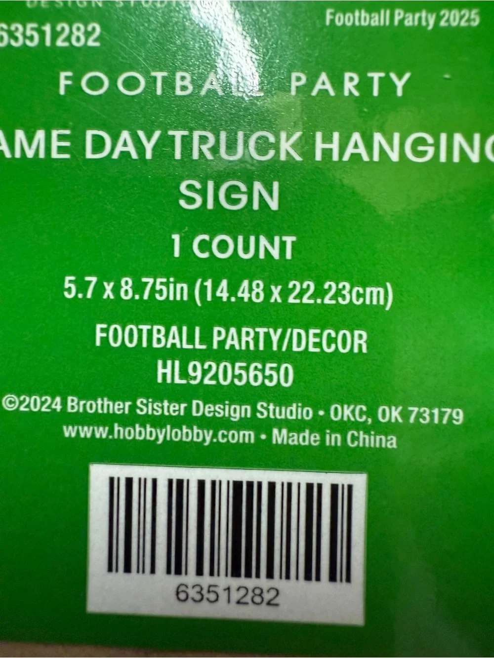 Hobby Lobby Green and Brown Game Day Football Door Hanger Set Welcome Tailgate